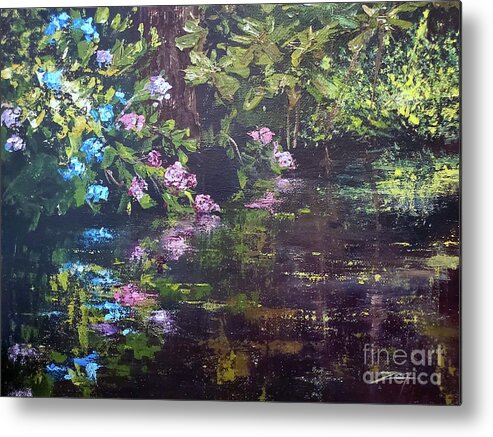 Hydrangea Metal Print featuring the painting Hydrangea Reflections by Zan Savage