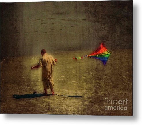 Kite Metal Print featuring the photograph Kite Flying As Therapy by Jeff Breiman