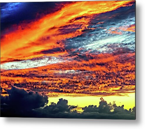 David Lawson Photography Metal Print featuring the photograph Kona Sunset 77 Lava in the Sky by David Lawson