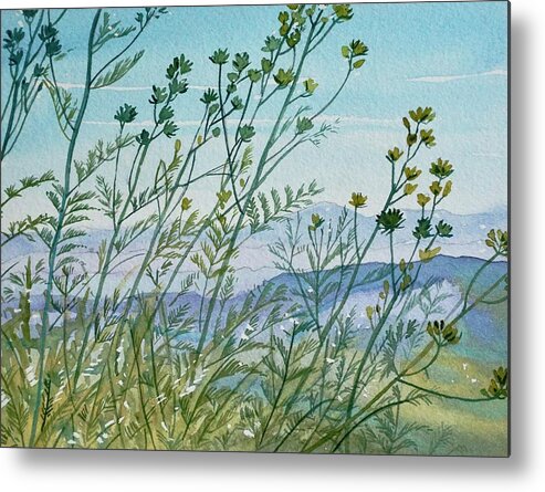 Flowers Metal Print featuring the painting Lace Fern, Herb and Vetch - Mishe Mokwa Trail by Luisa Millicent