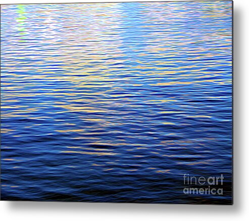 Lake Erie Ripples And Reflections Abstract Expressionism Effect Metal Print featuring the photograph Lake Erie Ripples and Reflections Abstract Expressionism Effect by Rose Santuci-Sofranko
