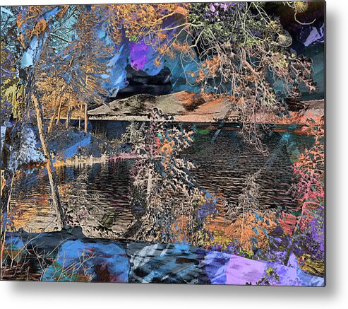 Winter Metal Print featuring the digital art Lake Winter Mosaic by Russel Considine