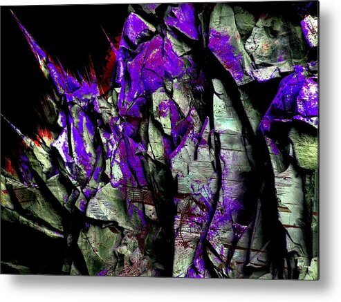 Layers Abstract Photograph Printing Purple Red Black Grey Border Paint Iphone Ipad-air Sandiego California Software Wadded Metal Print featuring the digital art Layers Abstract by Kathleen Boyles