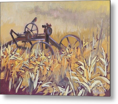 Grass Metal Print featuring the painting Left to Seed by K M Pawelec