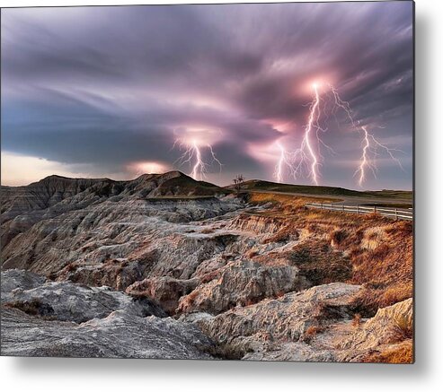 Lightning Metal Print featuring the photograph Lightning Strikes by Carolyn Mickulas