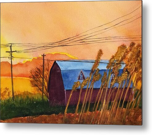 Barns Metal Print featuring the painting Linden by Ann Frederick