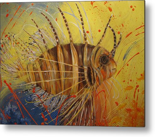 Fish Metal Print featuring the painting Lion Fish by Barbara Landry