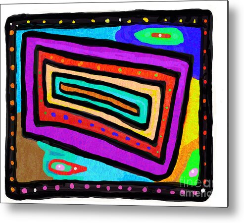 Primitive Impressionistic Expressionism Metal Print featuring the digital art Living Inside a Box by Zotshee Zotshee