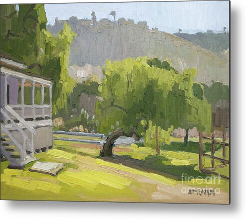 Los Penasquitos Metal Print featuring the painting Los Penasquitos Canyon Ranch - San Diego, California by Paul Strahm