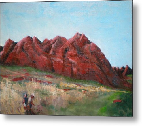Landscape Metal Print featuring the painting Lost Ball At Sand Hollow by Bryan Alexander