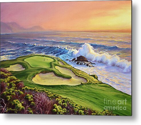 Golf Metal Print featuring the painting Lucky Number 7 by Joe Mandrick