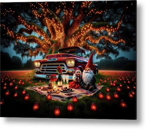 Magical Metal Print featuring the digital art Lulu and Gigglefoot's Romantic Valentine by Bill and Linda Tiepelman