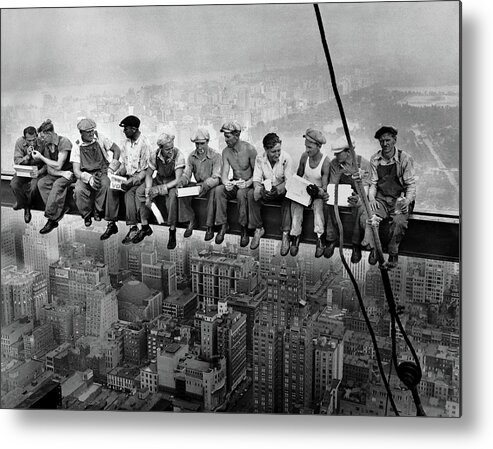 Lunch Atop A Skyscraper Metal Print featuring the painting Lunch Atop a Skyscraper, New York Construction, 1932 by Historical Photo