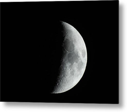 Moon Metal Print featuring the photograph M Mouse on Quarter Moon by Russ Considine