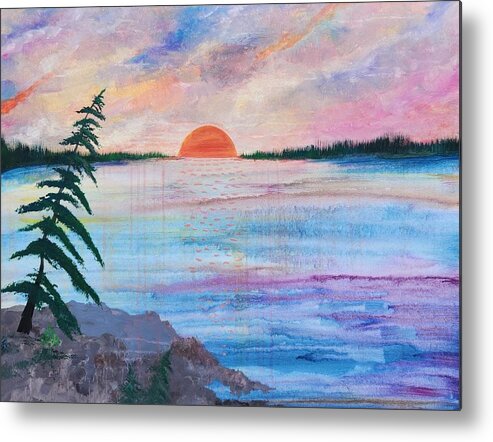 Sunset Metal Print featuring the painting Magical Sunset by Lynne McQueen