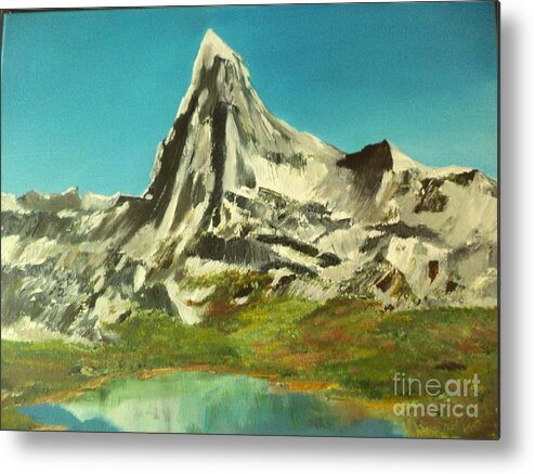 Mountain Metal Print featuring the painting Matterhorn Painting # 319 by Donald Northup