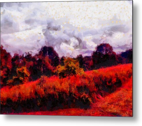 Meadow Metal Print featuring the mixed media Meadow at Dusk by Christopher Reed