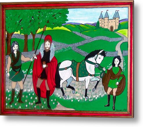 Chieftain Metal Print featuring the painting Medieval Irish Chieftain by Stephanie Moore