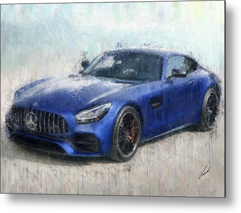Car Metal Print featuring the painting Mercedes-Benz AMG GT Coupe painting by Vart by Vart