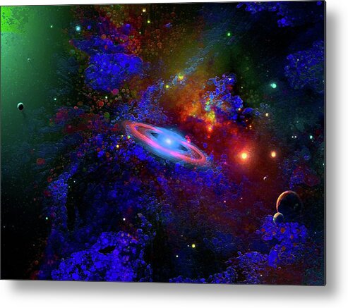 Outer Space Background Metal Print featuring the digital art Milky Way From a Distance by Don White Artdreamer