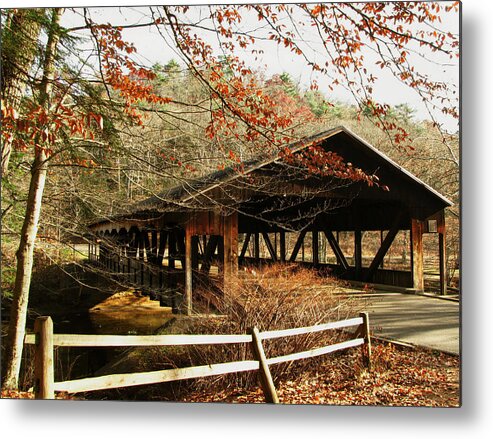 Covered Bridge Metal Print featuring the photograph Mohican Covered Bridge by Susan Hope Finley