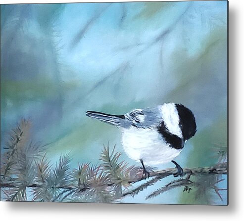 Pastel Metal Print featuring the pastel Momentary Visitor by Gigi Dequanne