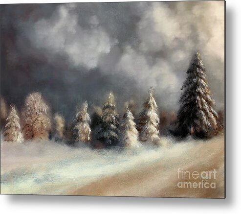 Snow Metal Print featuring the digital art More On The Way by Lois Bryan