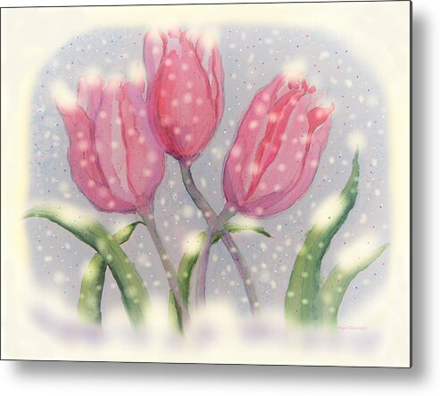 Tulip Metal Print featuring the painting Morning Magic by Angela Davies