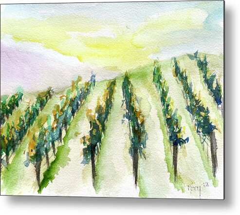 Temecula Metal Print featuring the painting Morning Vines by Roxy Rich