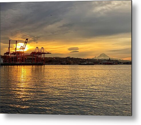 Mt Rainier Metal Print featuring the photograph Mt Rainier Sunrise by Jerry Abbott