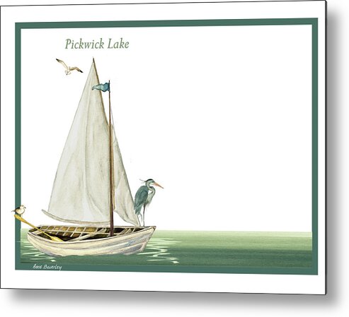 Pickwick Lake Metal Print featuring the painting Note cards for Pickwick by Anne Beverley-Stamps