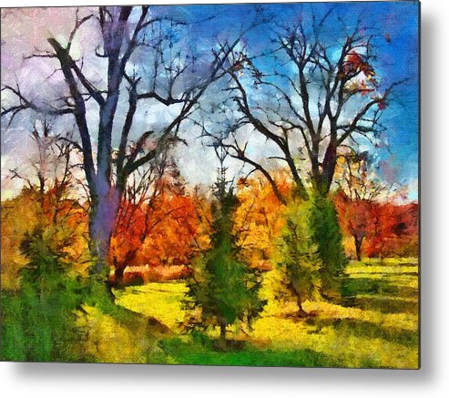 Autumn Metal Print featuring the mixed media November Field by Christopher Reed