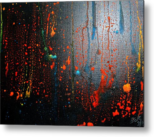 Nuclear Metal Print featuring the painting Nuclear Bubbles by Brent Knippel