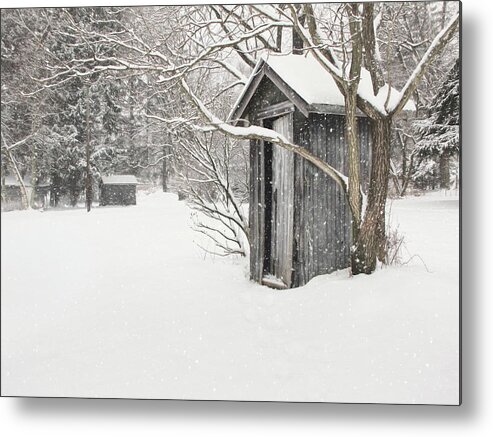 Outhouse Metal Print featuring the photograph Occupied by Lori Deiter