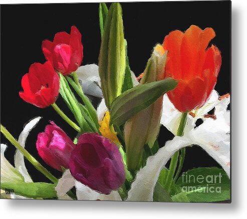 Tulips Metal Print featuring the photograph Out of the Darkness...Light by Brian Watt