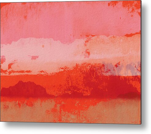 Abstract Metal Print featuring the mixed media Overlapping- Art by Linda Woods by Linda Woods