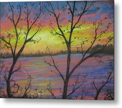Pink Sunset Metal Print featuring the painting Passion of the Sweetness by Jen Shearer