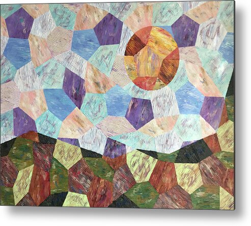 Abstract Metal Print featuring the painting Patchwork Summer by Mr Dill