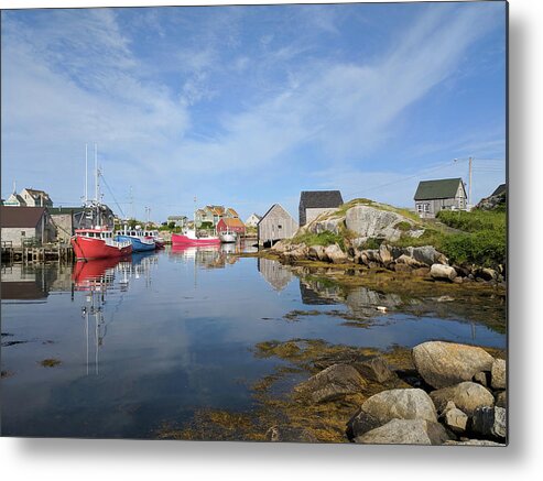 Peggy's Cove Metal Print featuring the photograph Peggy's Cove Fishing Boats in Nova Scotia by Yvonne Jasinski