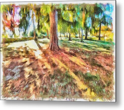 Pine Metal Print featuring the mixed media Pines in Autumn by Christopher Reed