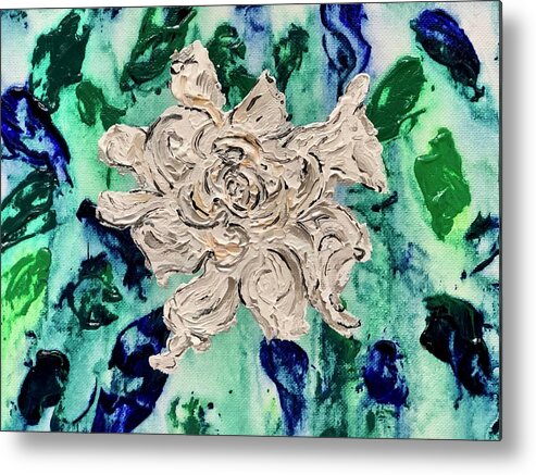 Flower Metal Print featuring the painting Plume by Bethany Beeler