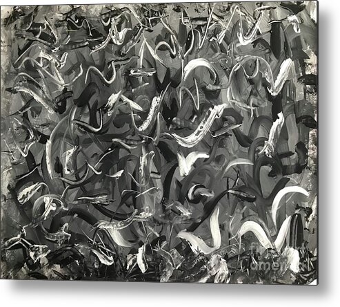  Metal Print featuring the photograph ProcessArtBW1 by Mary Kobet