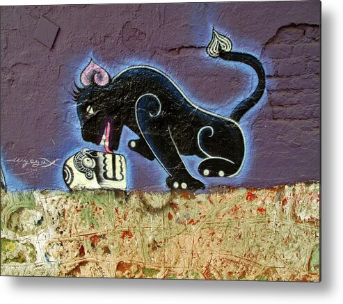 Street Art Metal Print featuring the painting Protest Street Art Oaxaca Mexico by Lorena Cassady