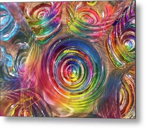 Rainbows Metal Print featuring the painting Rainbow Glasses 1 by DC Langer