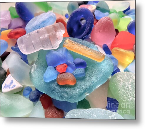 Sea Glass Metal Print featuring the photograph Rare trinkets by Janice Drew