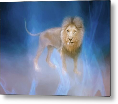  Lion Metal Print featuring the photograph Refiners Fire by Marjorie Whitley