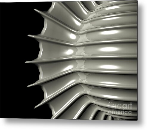 Ribs Metal Print featuring the digital art Reflections of Abstract Object by Phil Perkins