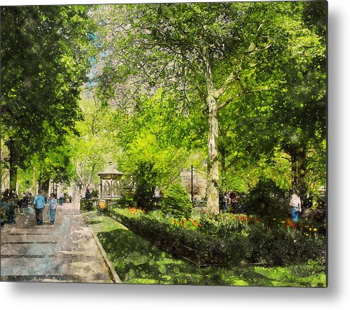 Philadelphia Metal Print featuring the painting Rittenhouse Square, Philadelphia - 02 by AM FineArtPrints