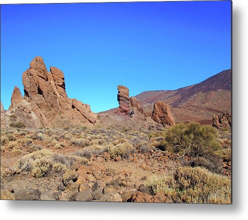 Rock Metal Print featuring the photograph Rocks And Mountain - Tenerife by Philip Openshaw