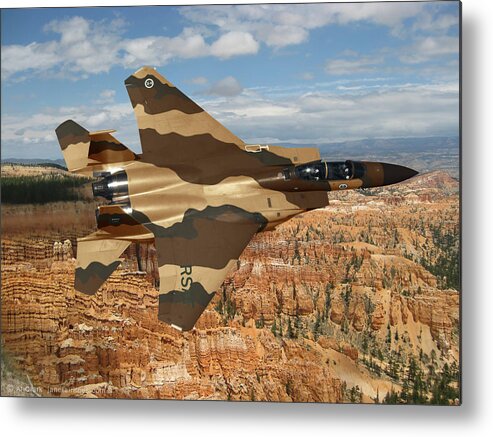 Eagle Metal Print featuring the digital art RSAF F-15 Eagle by Custom Aviation Art
